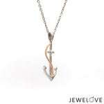 Load image into Gallery viewer, Platinum Anchor Pendant with Rose Gold for Sailors JL PT P 320   Jewelove.US
