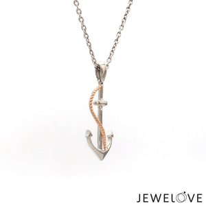 Platinum Anchor Pendant with Rose Gold for Sailors JL PT P 320   Jewelove.US