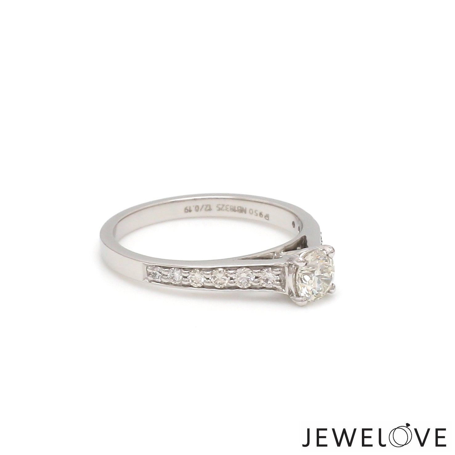 50-Pointer Solitaire Diamond Shank Platinum Ring JL PT 1324-A   Jewelove.US