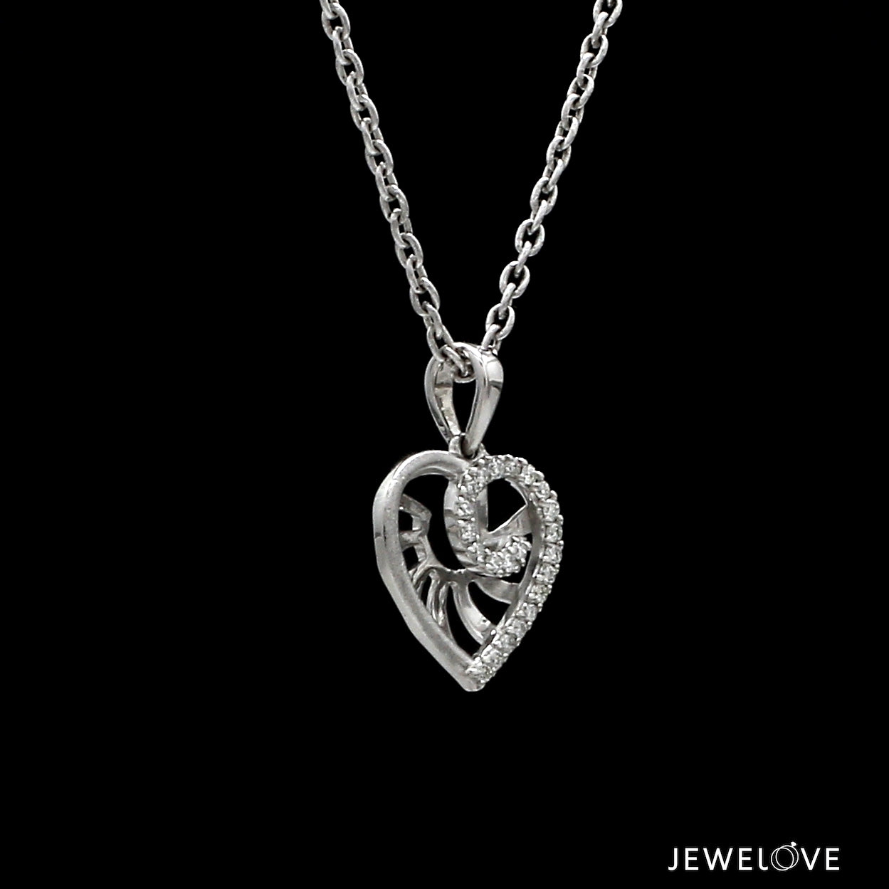 Evara Platinum Diamonds Heart Pendant JL PT P 328   Jewelove.US