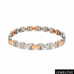 Load image into Gallery viewer, Men of Platinum | 6.75mm Platinum 18K Rose Gold Bracelet for Men JL PTB 1369
