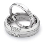 Load image into Gallery viewer, Simple 2 &amp; 4 Row Platinum Love Bands JL PT 120  Both-VVS-GH Jewelove
