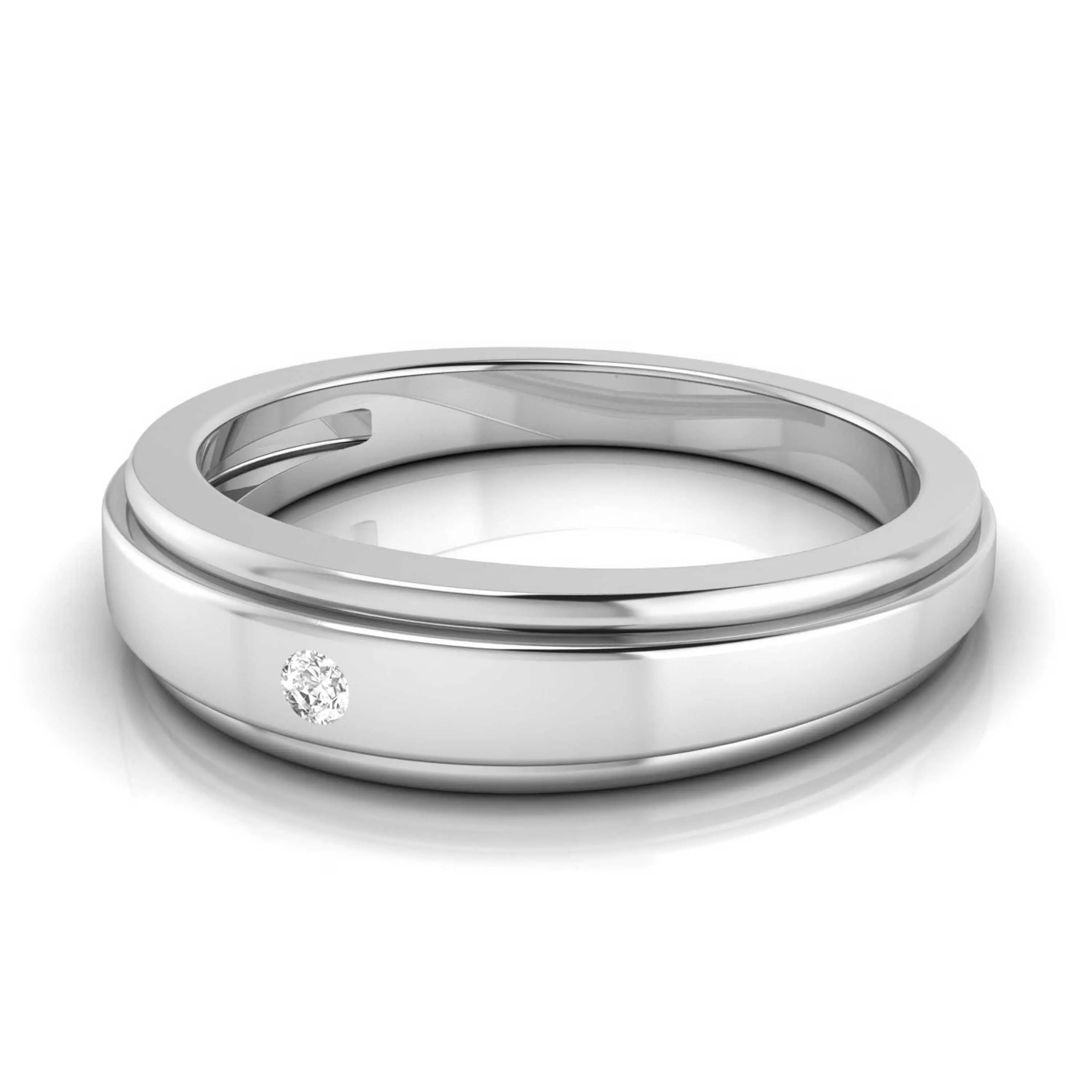 Simple His & Designer Her Platinum Couple Rings with Diamonds JL PT 531   Jewelove.US