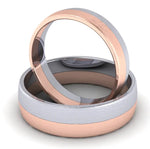 Load image into Gallery viewer, Simple Matte Finish Platinum &amp; Rose Gold Couple Rings JL PT 634   Jewelove.US
