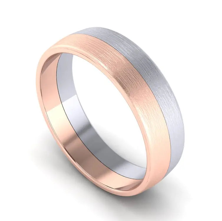 Simple Matte Finish Platinum & Rose Gold Couple Rings JL PT 634  Women-s-Ring-only Jewelove.US