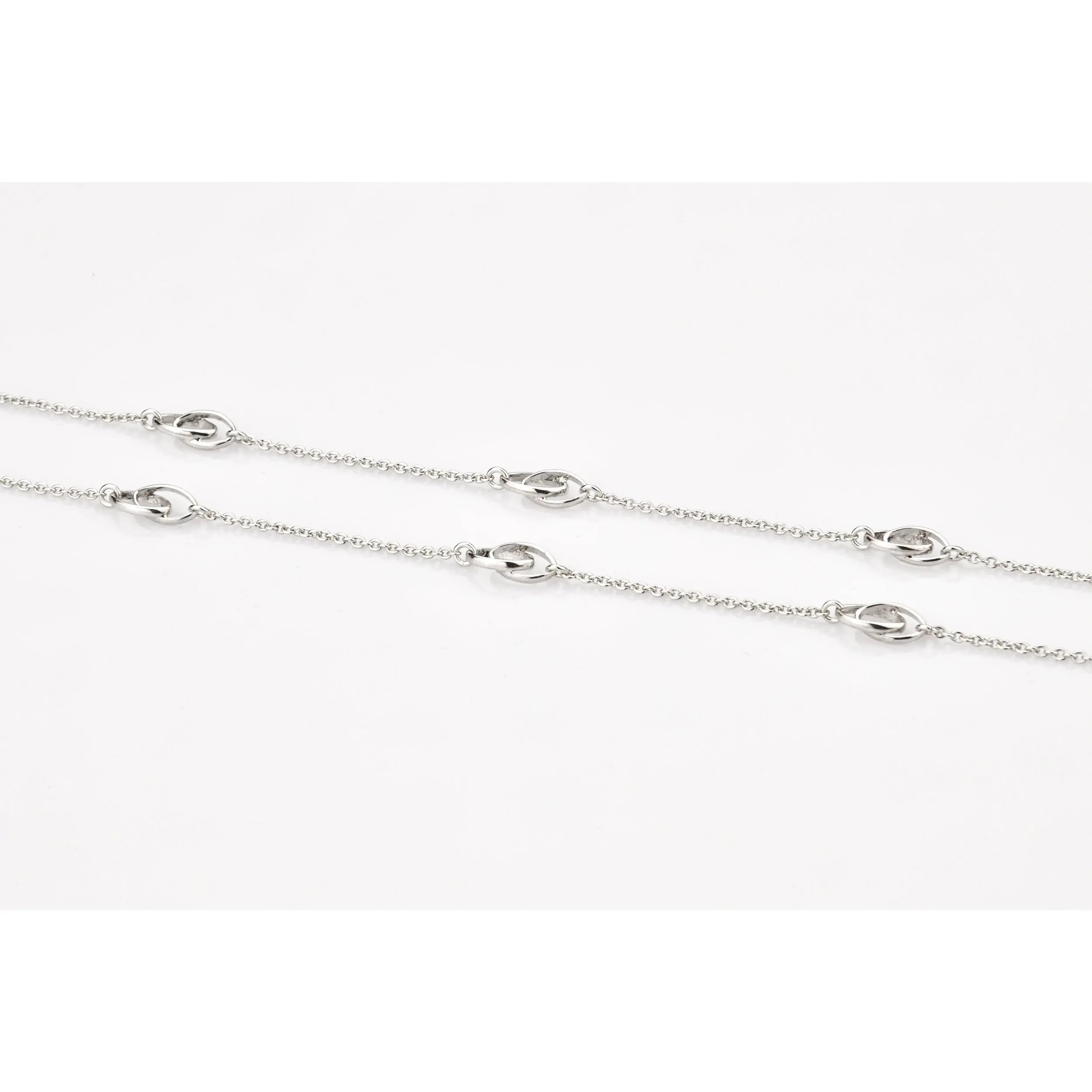 Simple Platinum Chain with Designer Loops JL PT CH 804   Jewelove.US