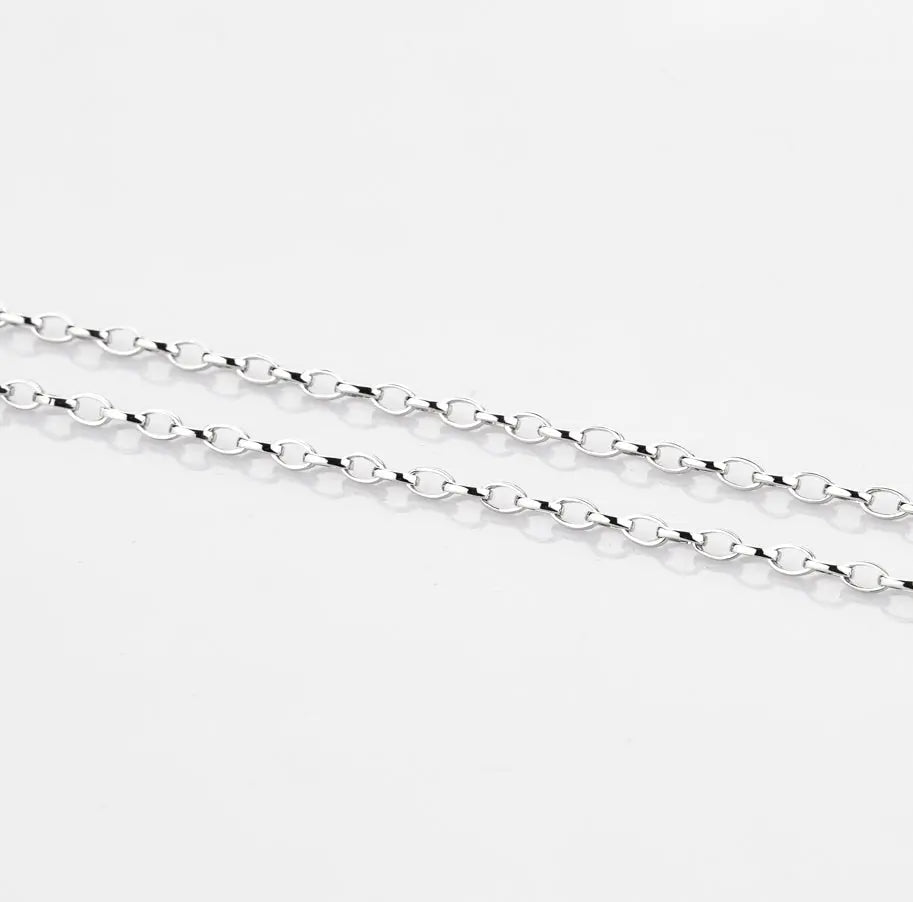 Simple Platinum Chain with Oval Links JL PT CH 767   Jewelove.US