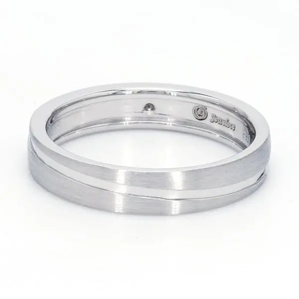 Simple Platinum Couple Rings with Curvilinear Groove JL PT 569   Jewelove.US