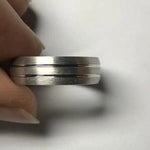 Load image into Gallery viewer, Simple Platinum Ring for Him with 2 Line Grooves JL PT 568   Jewelove.US
