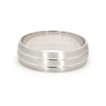 Load image into Gallery viewer, Simple Platinum Ring for Him with 2 Line Grooves JL PT 568   Jewelove.US

