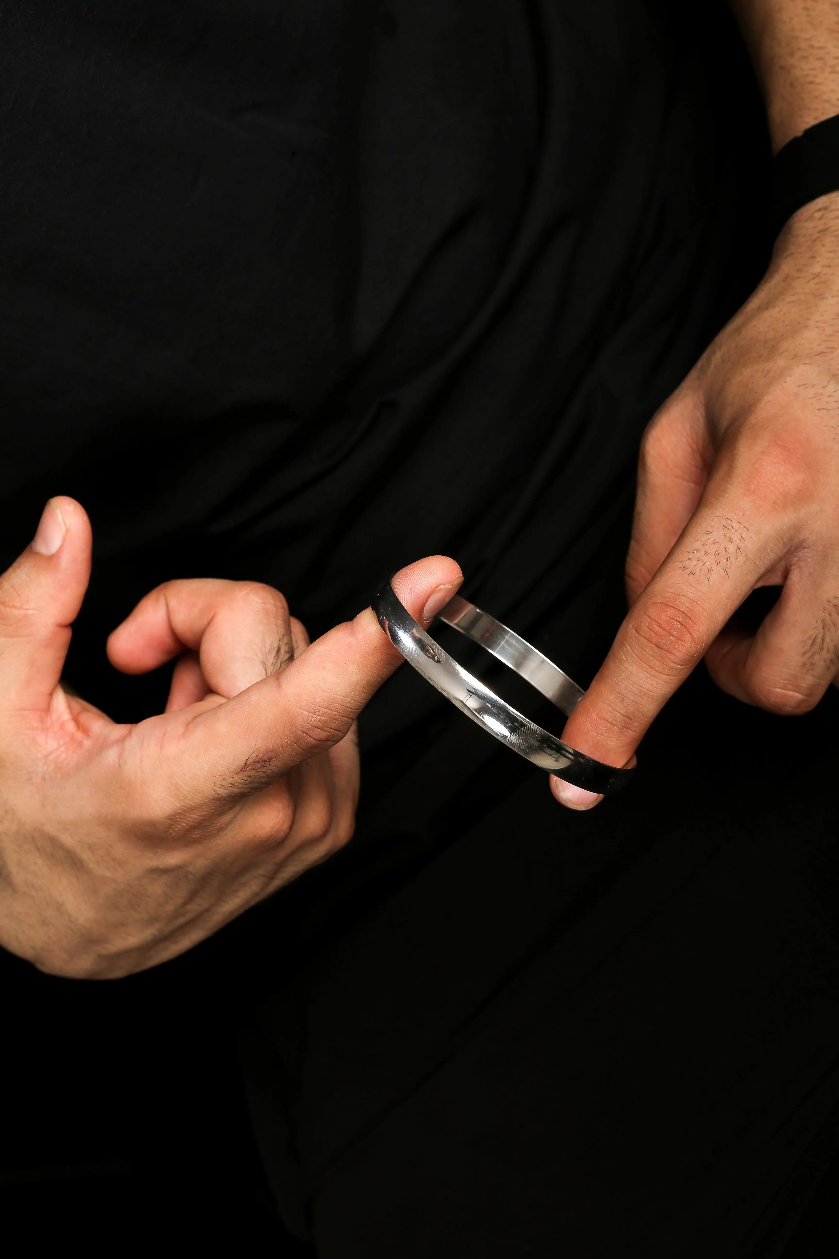 Simple Punjabi Platinum Kada JL PTB 634   Jewelove.US