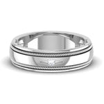 Load image into Gallery viewer, Single Diamond Designer Milgrain Wedding Platinum  Ring For Men JL P 6760   Jewelove.US

