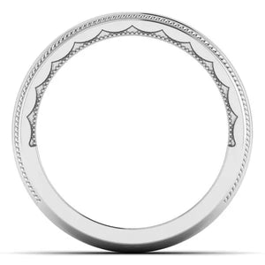 Single Diamond Designer Milgrain Wedding Platinum  Ring For Men JL P 6760   Jewelove.US