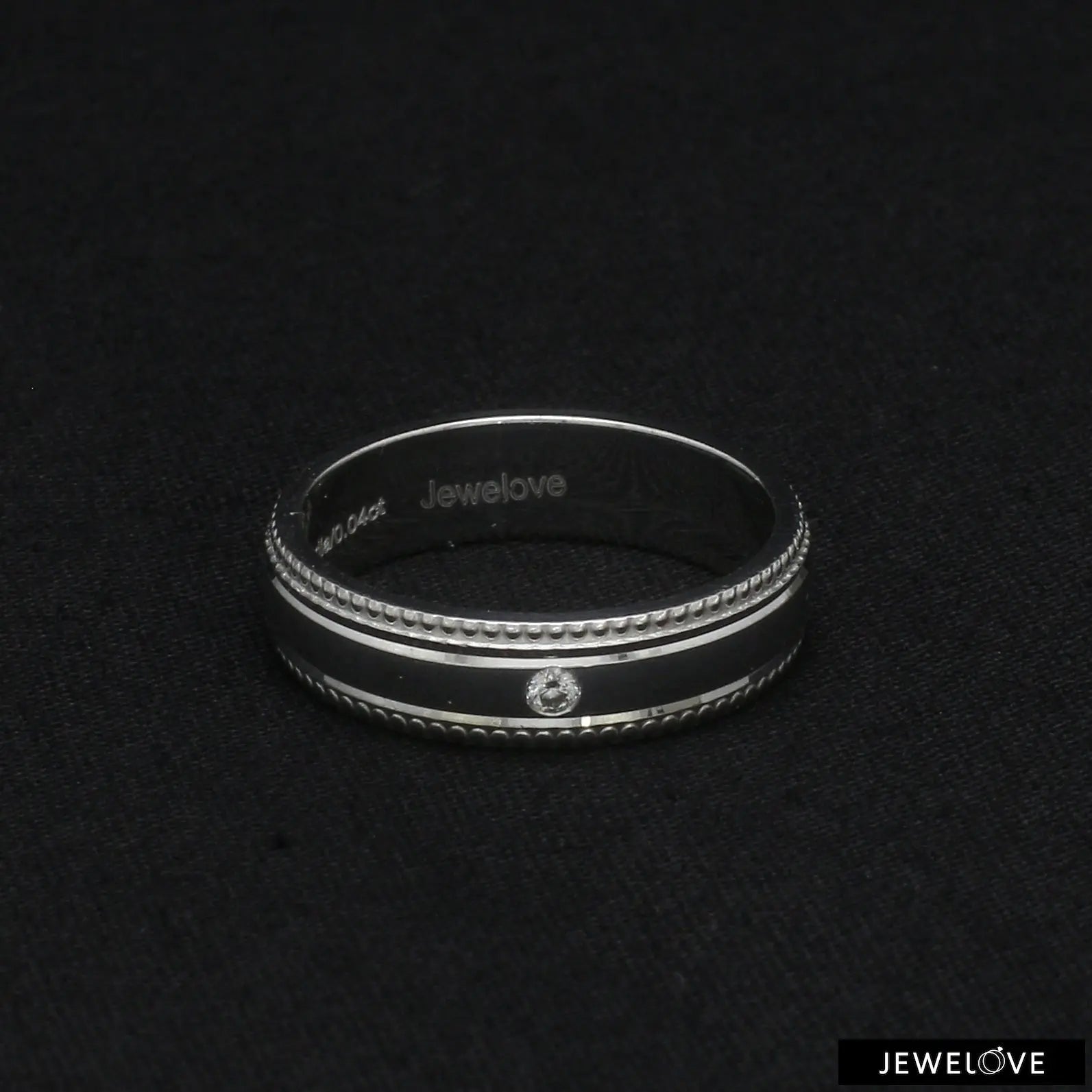 Single Diamond Milgrain Platinum Couple Rings JL PT 539   Jewelove.US