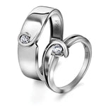 Load image into Gallery viewer, Single Diamond Platinum Love Bands - Twists &amp; Turns of Life JL PT 620  Both Jewelove.US
