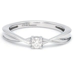 Load image into Gallery viewer, Single Diamond Platinum Ring with a Curve for Women JL PT 579   Jewelove.US

