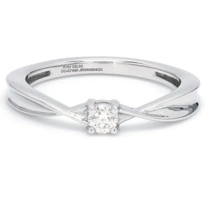 Single Diamond Platinum Ring with a Curve for Women JL PT 579   Jewelove.US