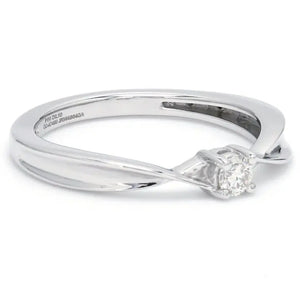 Single Diamond Platinum Ring with a Curve for Women JL PT 579   Jewelove.US