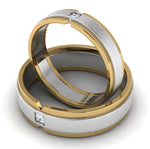 Load image into Gallery viewer, Single Diamond Platinum &amp; Yellow Gold Fusion Couple Rings JL PT 641   Jewelove.US
