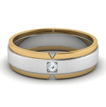 Load image into Gallery viewer, Single Diamond Platinum &amp; Yellow Gold Fusion Couple Rings JL PT 641  Men-s-Ring-only Jewelove.US
