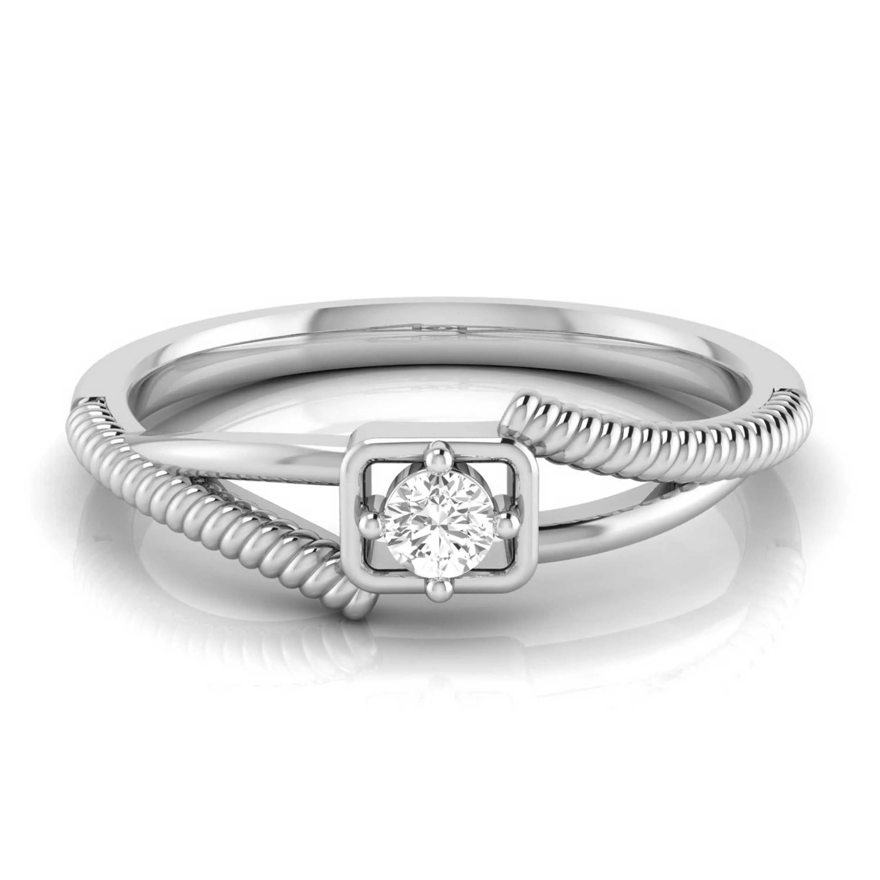 Single Diamond Rope Style Platinum Couple Rings JL PT 623  Women-s-Ring-only Jewelove.US