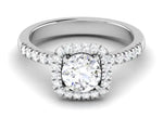 Load image into Gallery viewer, Single Halo Diamond Solitaire Platinum Ring with Diamonds on the Shank JL PT 497   Jewelove.US

