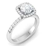Load image into Gallery viewer, Single Halo Diamond Solitaire Platinum Ring with Diamonds on the Shank JL PT 497   Jewelove.US
