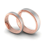 Load image into Gallery viewer, Slanting Platinum &amp; Rose Gold Couple Rings JL PT 635   Jewelove.US
