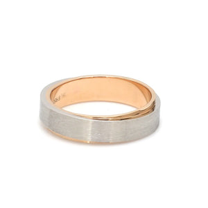 Slanting Platinum & Rose Gold Couple Rings JL PT 635   Jewelove.US