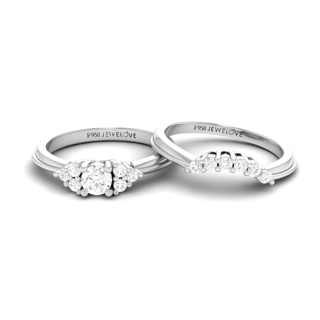 Spark of Love - Platinum Couple Rings with Diamonds JL PT 600   Jewelove.US