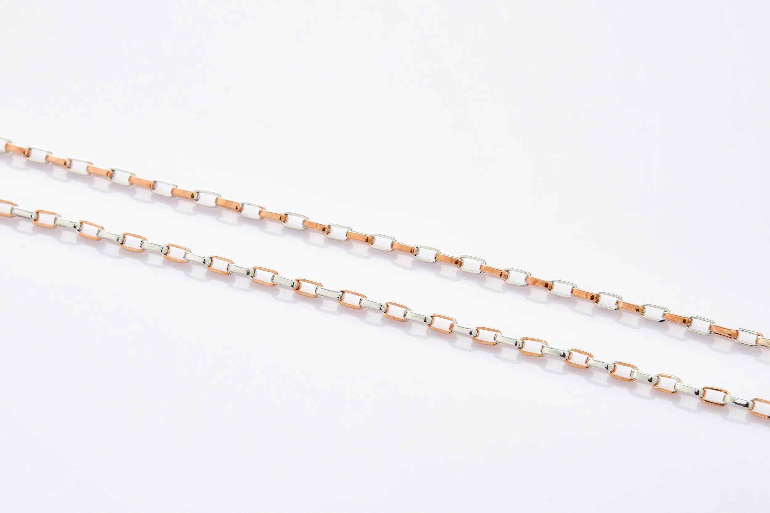 Square Links Platinum & Rose Gold Chain for Men JL PT CH 950   Jewelove.US