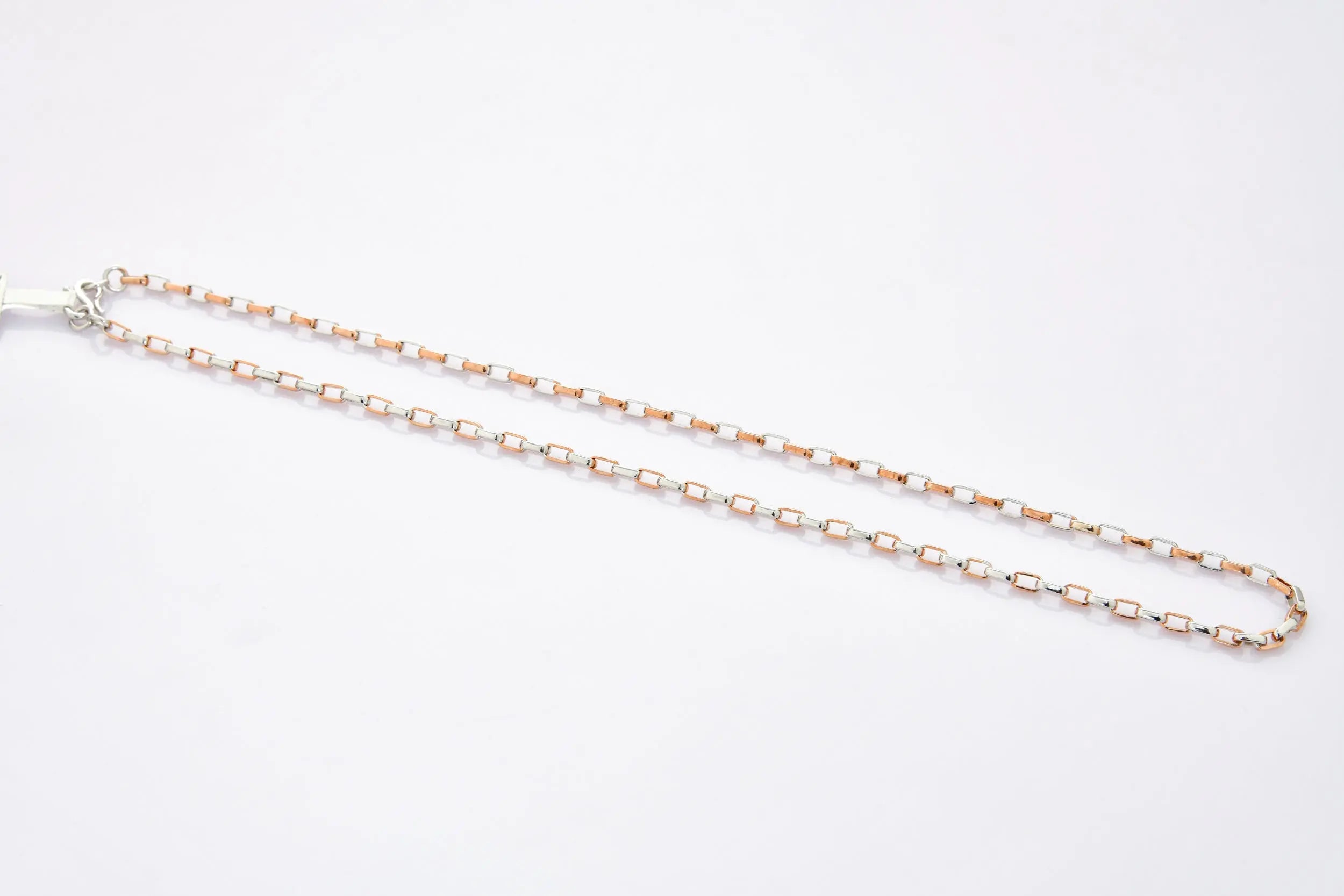 Square Links Platinum & Rose Gold Chain for Men JL PT CH 950   Jewelove.US