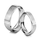 Load image into Gallery viewer, Square Plain Platinum Love Bands without Diamonds JL PT 594   Jewelove.US

