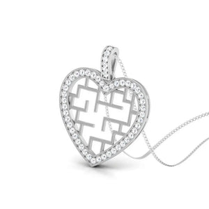 Stairs to Her Heart Platinum Pendant with Diamonds JL PT P 8202   Jewelove.US