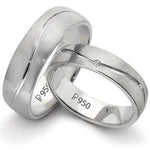 Load image into Gallery viewer, Super Sale - JL PT 130 Platinum Couple Ring Sizes 16, 7   Jewelove
