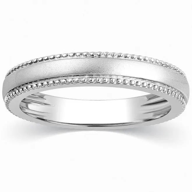 Super Sale - Milgrain Plain Platinum Wedding Band for Women Ring Size 11 JL PT 310-A   Jewelove