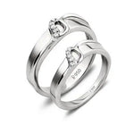 Load image into Gallery viewer, Super Sale - Thin Platinum Love Bands with Diamonds JL PT 221 Ring Sizes 15, 18   Jewelove
