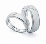 Load image into Gallery viewer, Textured Platinum Love Bands with diamonds JL PT 113   Jewelove
