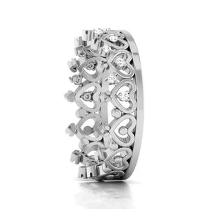 The Crown of Hearts Platinum with Diamond Ring JL PT 555   Jewelove.US
