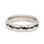 Load image into Gallery viewer, The Heartbeat Platinum Ring with Black Engraving JL PT 575   Jewelove.US

