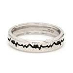 Load image into Gallery viewer, The Heartbeat Platinum Ring with Black Engraving JL PT 575   Jewelove.US
