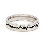 Load image into Gallery viewer, The Heartbeat Platinum Ring with Black Engraving JL PT 575   Jewelove.US
