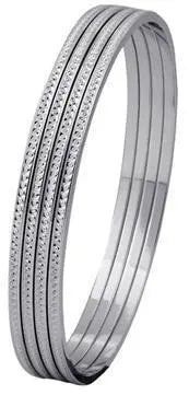 Thin Platinum Bangles with Diamond Cut SJ PTB 314  Set-of-4 Jewelove.US