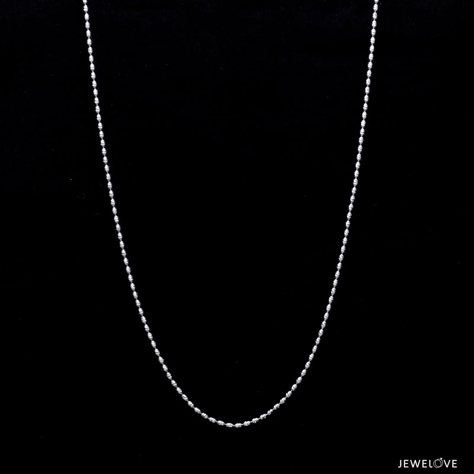 Thin Platinum Japanese Chain with Diamond Cut Cylindrical Balls JL PT CH 841 - Thin   Jewelove.US