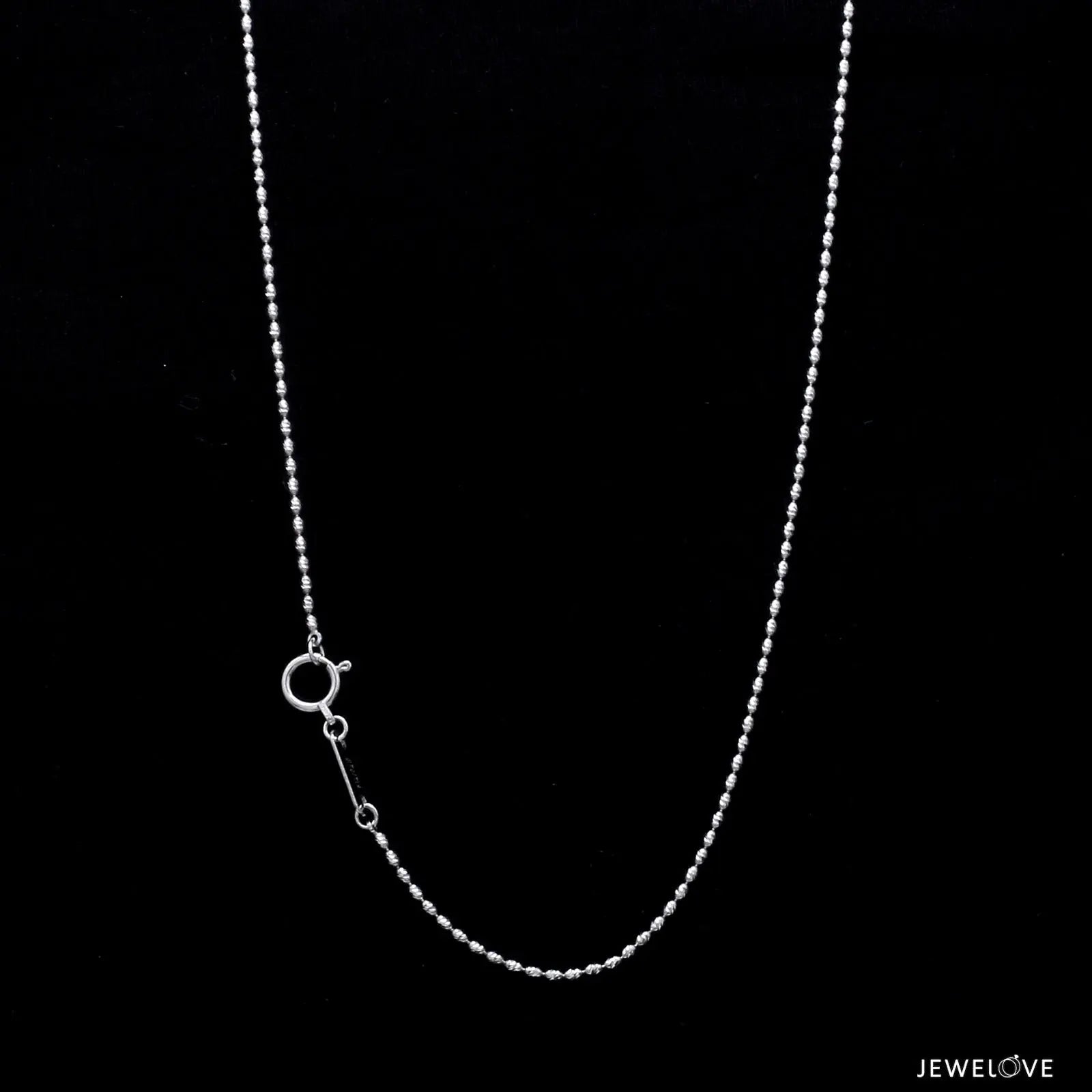 Thin Platinum Japanese Chain with Diamond Cut Cylindrical Balls JL PT CH 841 - Thin   Jewelove.US