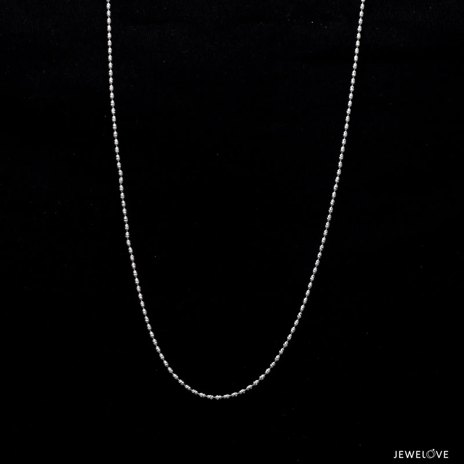 Thin Platinum Japanese Chain with Diamond Cut Cylindrical Balls JL PT CH 841 - Thin   Jewelove.US