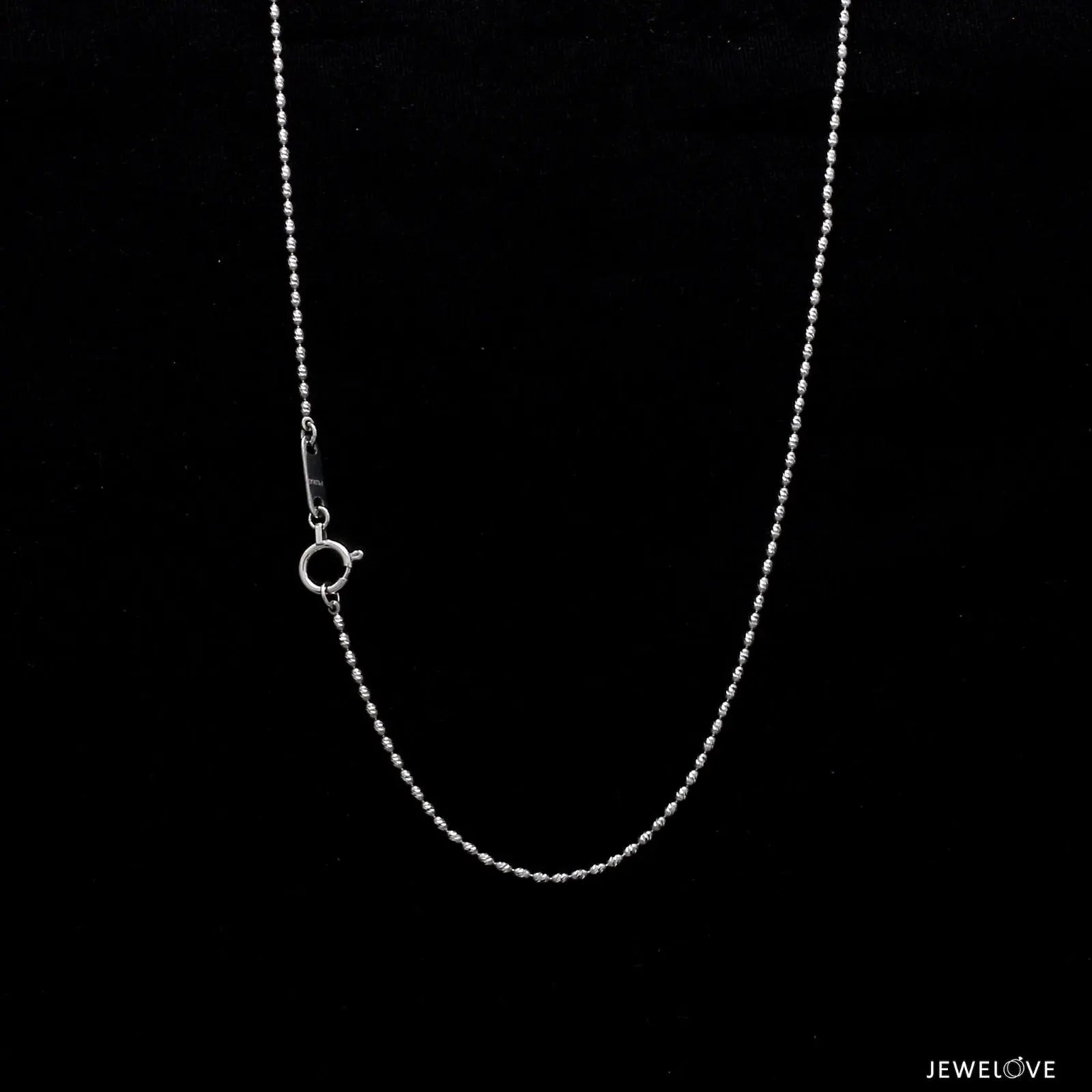 Thin Platinum Japanese Chain with Diamond Cut Cylindrical Balls JL PT CH 841 - Thin   Jewelove.US
