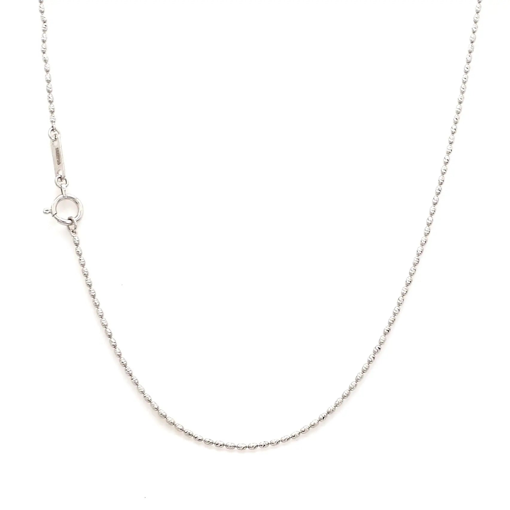 Thin Platinum Japanese Chain with Diamond Cut Cylindrical Balls JL PT CH 841 - Thin   Jewelove.US