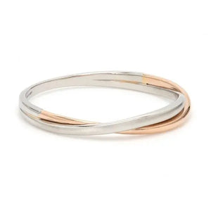 Thin Platinum & Rose Gold Fusion Ring for Women JL PT 335   Jewelove.US