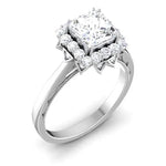 Load image into Gallery viewer, Thorny Flower - 1 Carat Princess Cut Halo Platinum Solitaire Ring JL PT 6604   Jewelove.US
